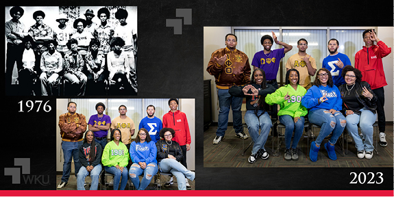 NPHC recreate a photo of the United Black Students