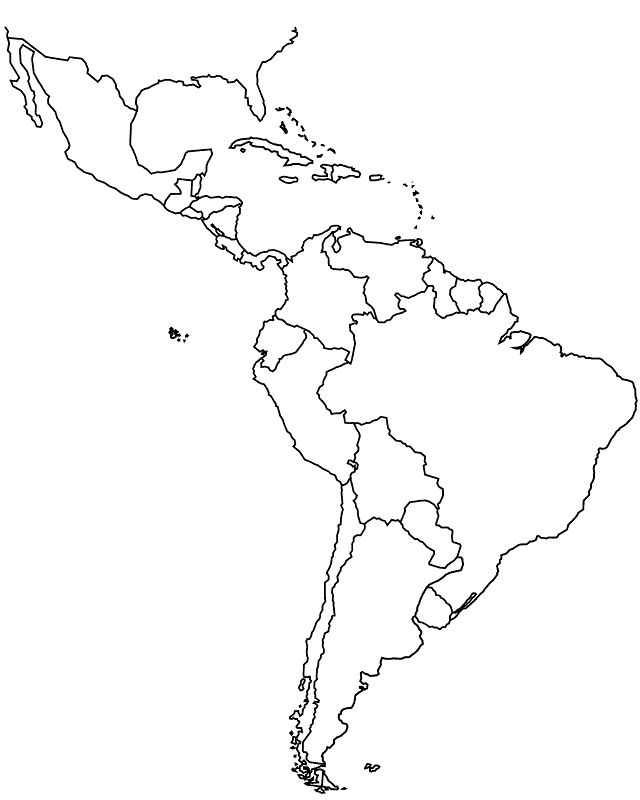 Outline Map of Latin America