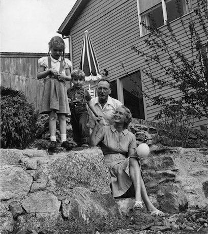 Robert Penn Warren and his family at their home in Fairfield, Connecticut, 1959. Photo by Sam Falk of the New York Times. 