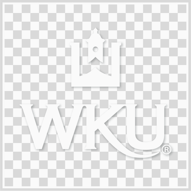 WKU logo tall in white with boxline