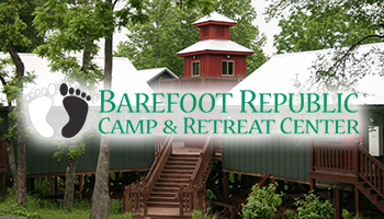 Barefoot Republic Camp & Retreat Center facilty and logo
