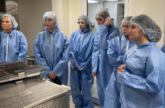 Students learning in a hospital