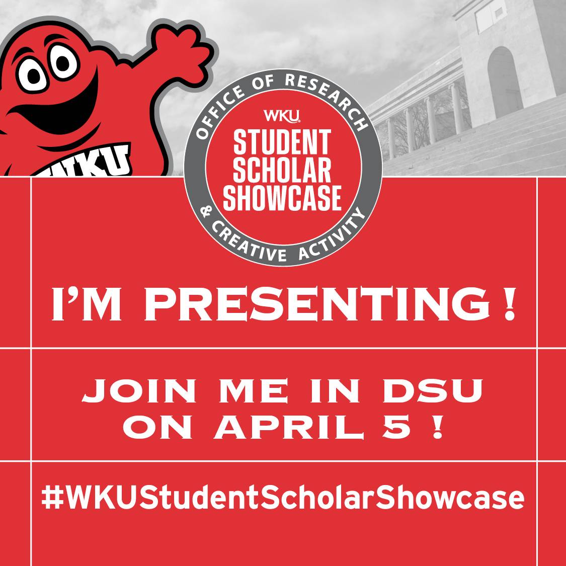 square graphic promoting the WKU student scholar showcase