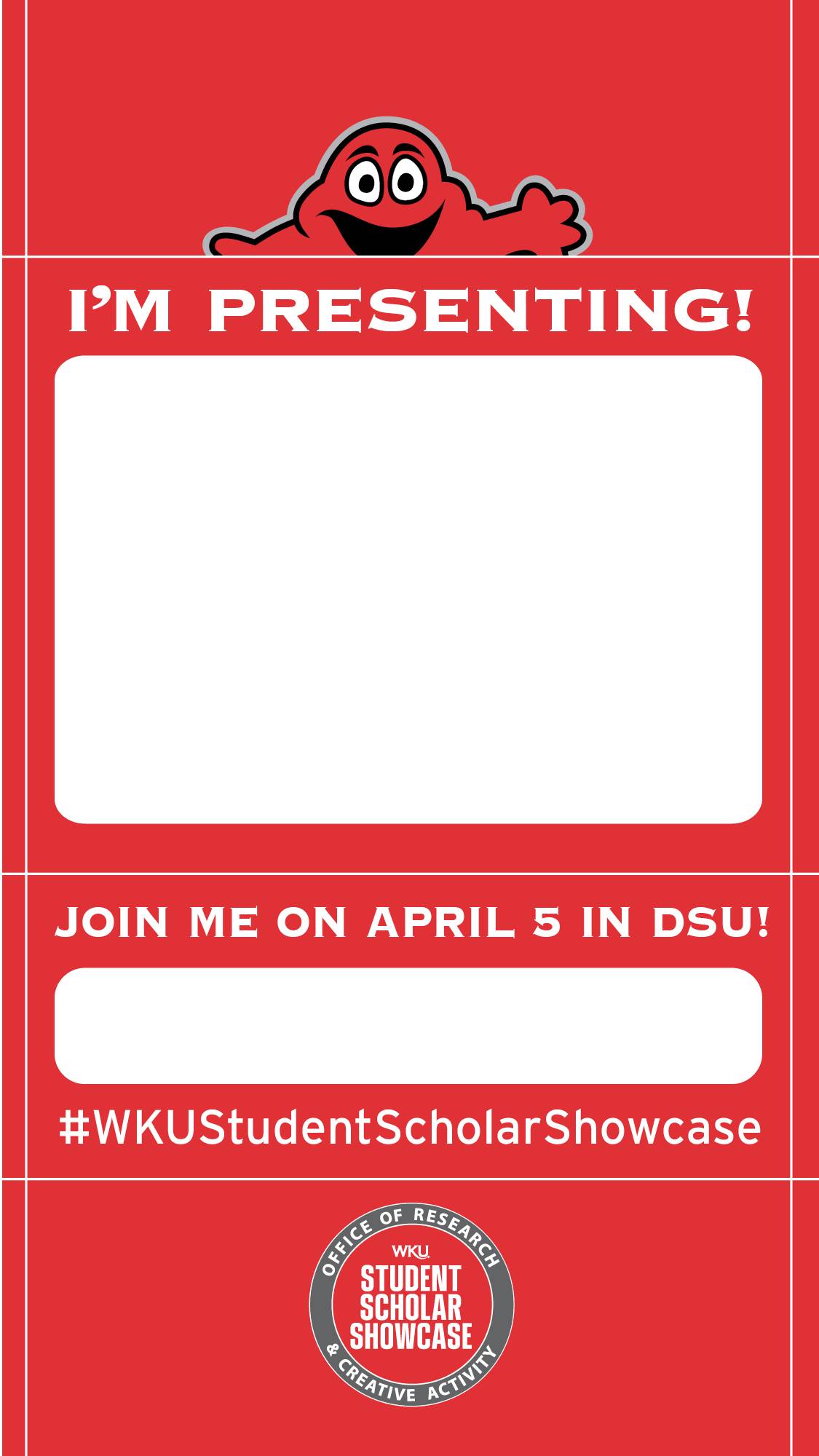 lanyard graphic promoting the WKU student scholar showcase