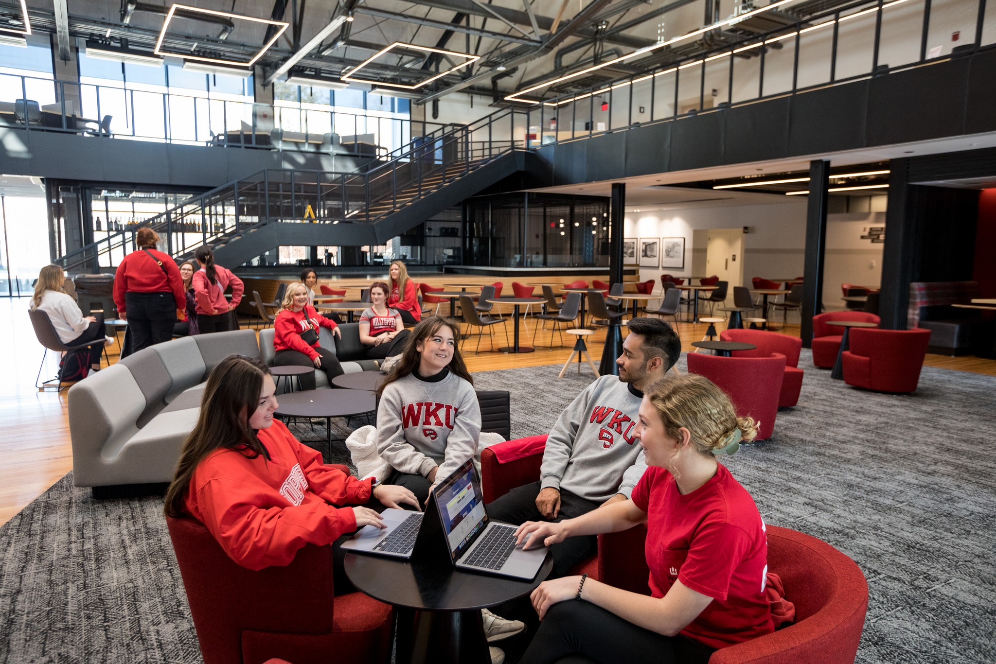 Students sitting in the library