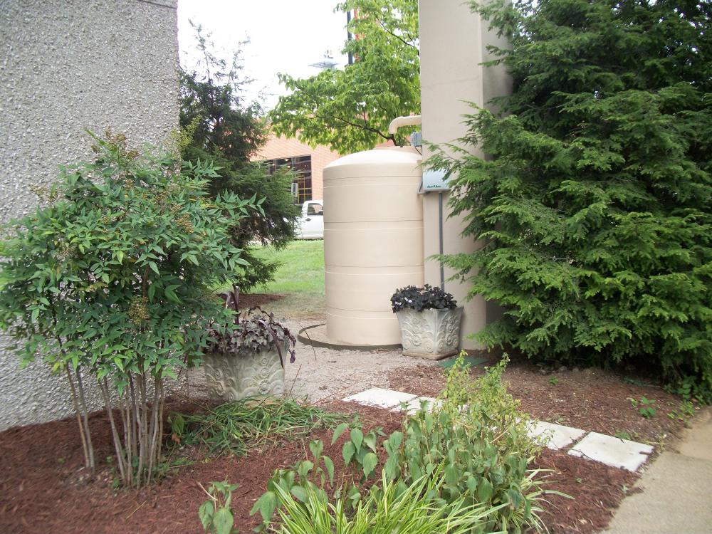 Rainwater Cistern located outside of Dept. of Facilities Management 