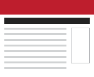 Illustration of a two column template with content on the left.