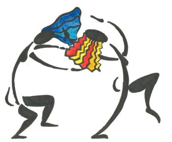 a women's studies logo of two drawn dancers